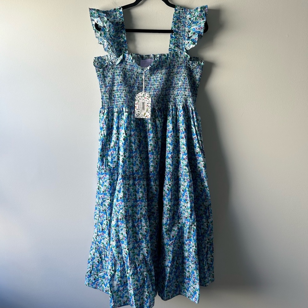 Hill House x Stephanie Fishwick blue floral printed sleeveless Nap dress